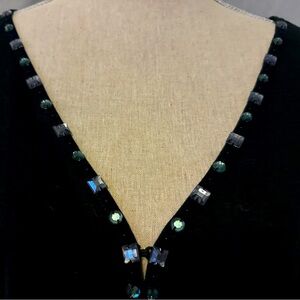 EUC Béchamel sweater in L & black color w/  iridescent AB beading. None missing